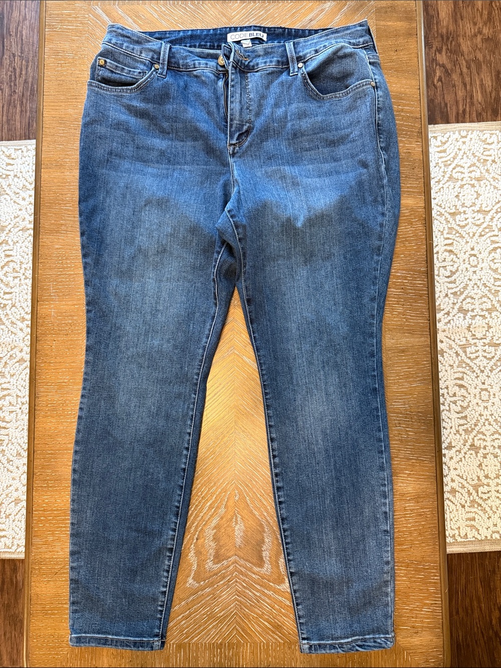Code Bleu Mid to Dark Blue Skinny Jeans
